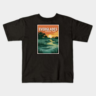 Retro Everglades National Park Poster Kids T-Shirt